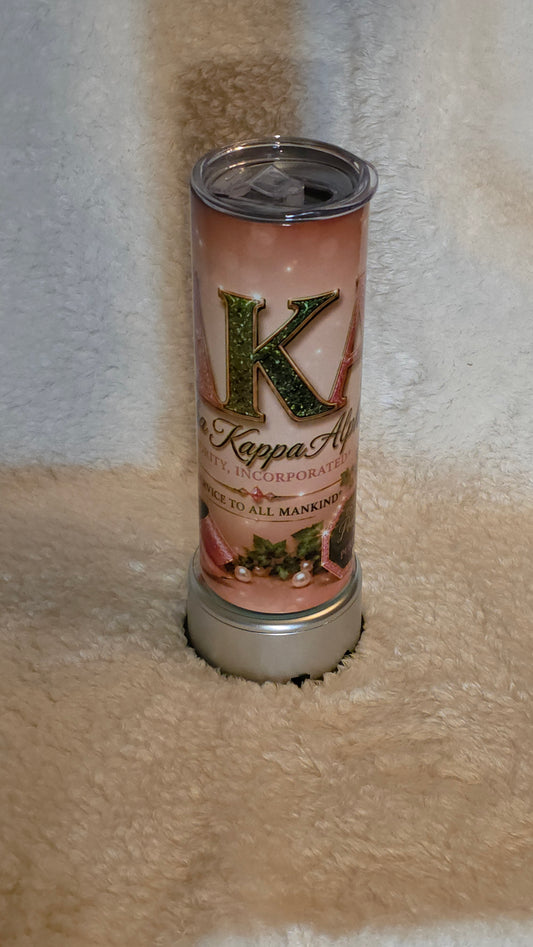 Luxury Pink & Green Skinny Tumbler