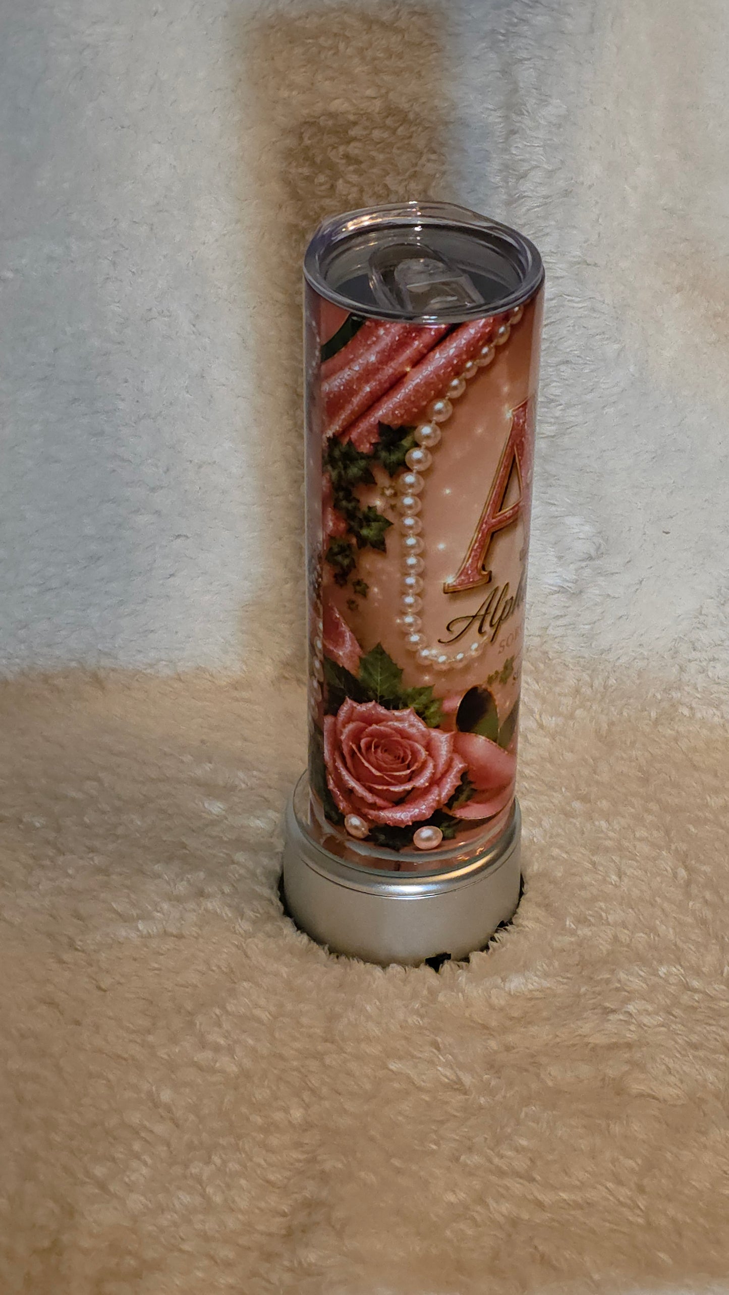 Luxury Pink & Green Skinny Tumbler