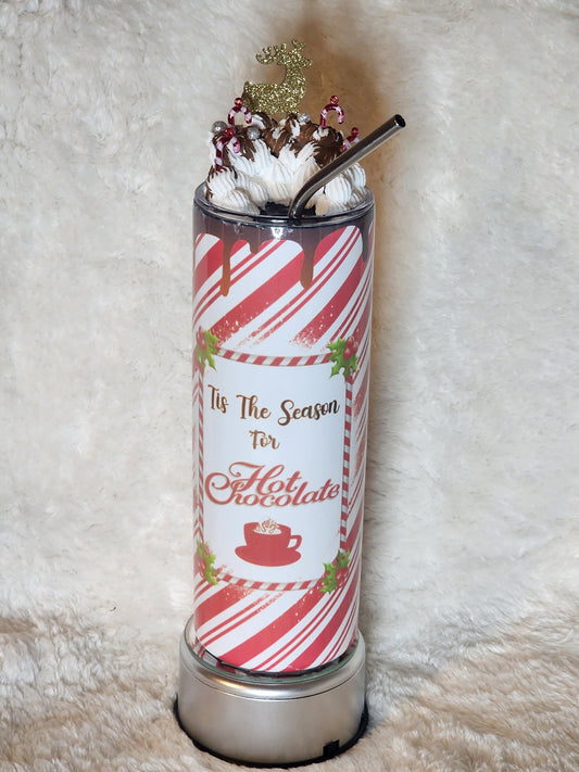 "Tis the Season" Tumbler with Decorated Top